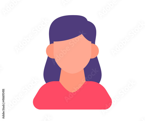 person woman user single isolated icon with flat style