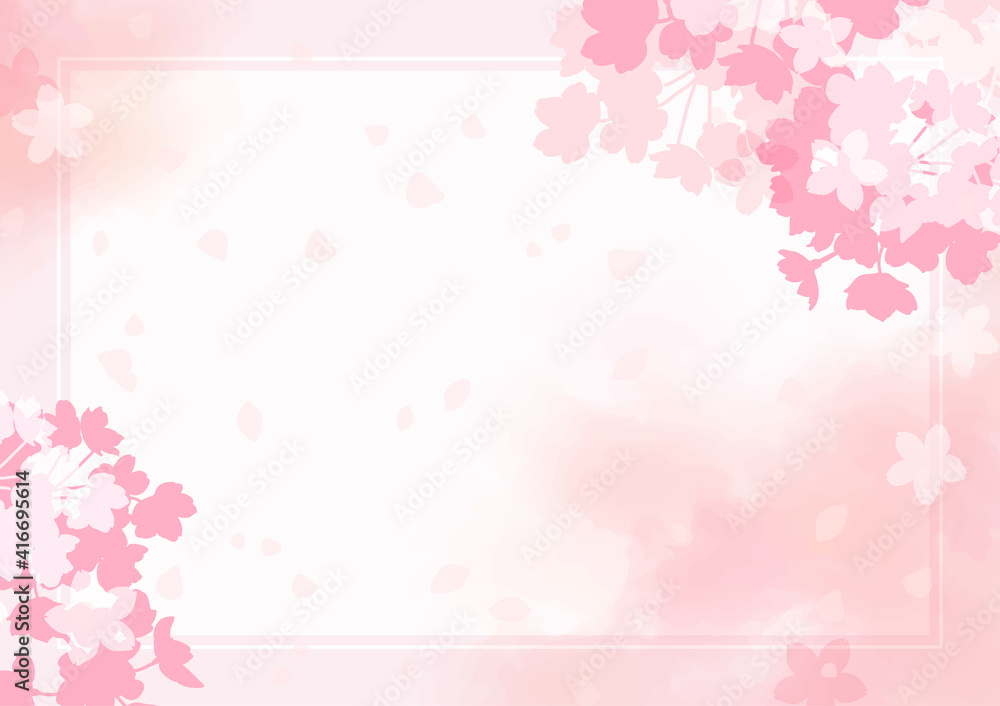 桜、春のイメージのフレーム素材 桜、春のイメージのフレーム素材