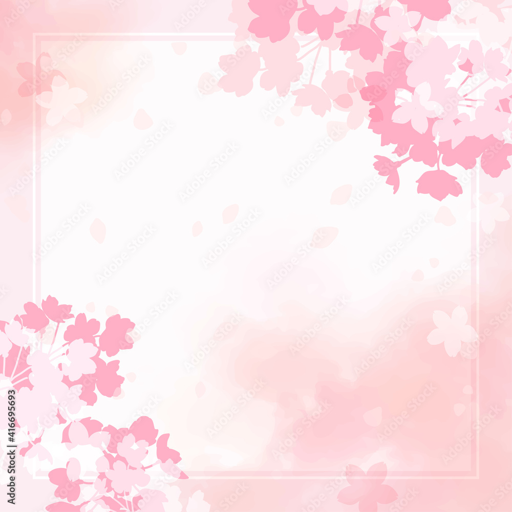 桜、春のイメージのフレーム素材