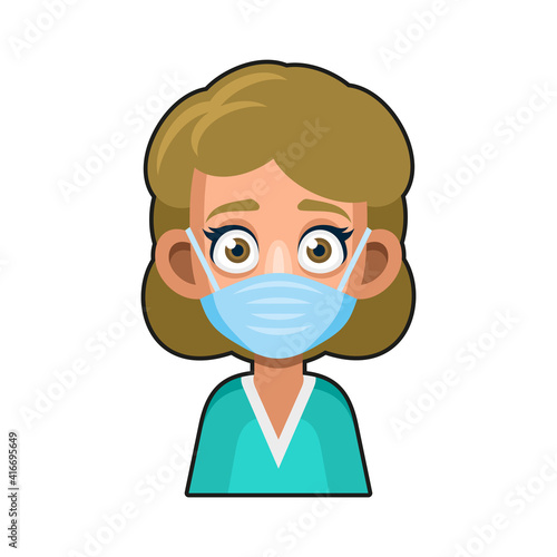 Doctor and Medical Nurse Avatar sign. Cute Style Userpic. Vector