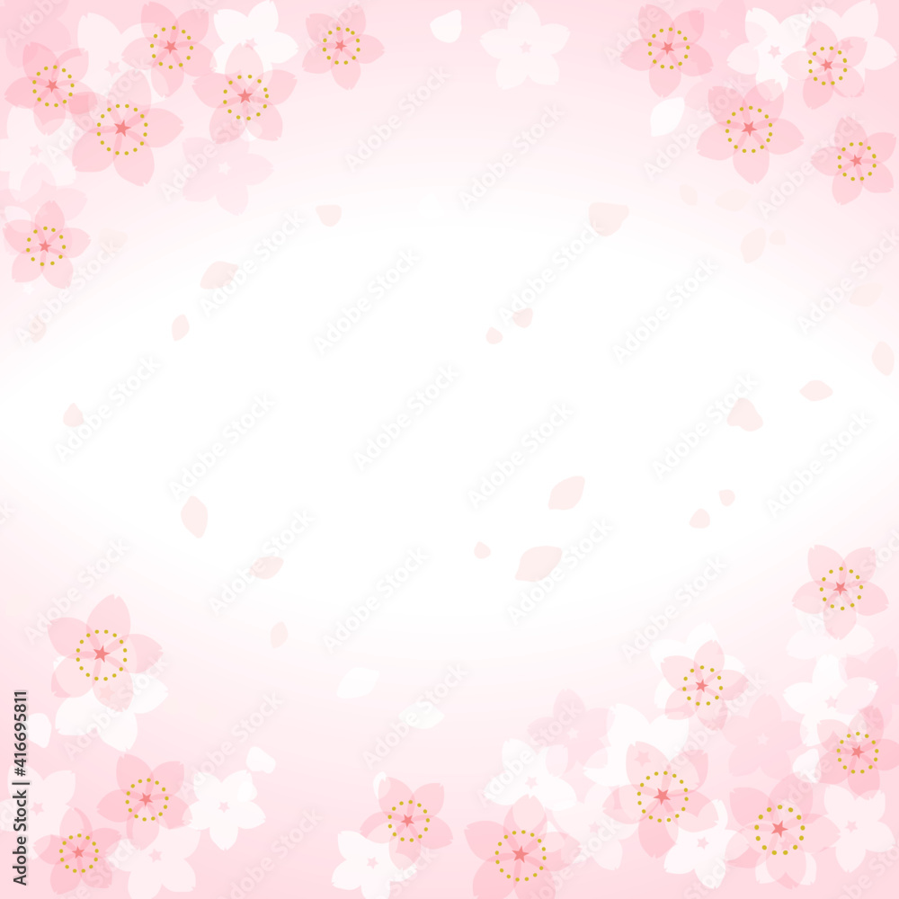 桜、春のイメージのフレーム素材