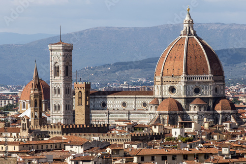 View to Florence (Firenze), beautiful historical city in Tuscany, Italy