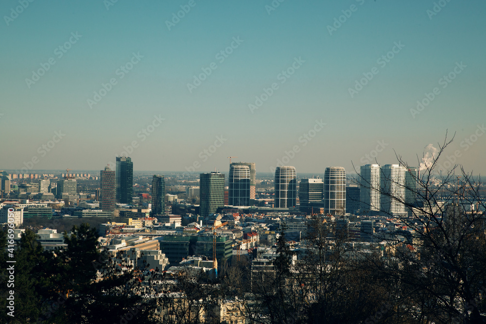 Fototapeta premium city skyline at sunset