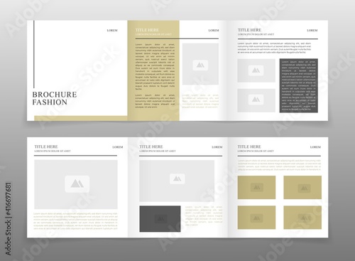 Business modern trifold brochure square design template vector