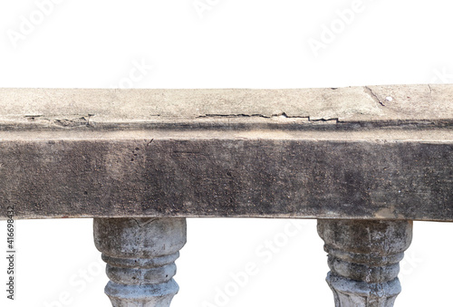 Concrete fence isolated on white background with clipping path, Concrete pole.