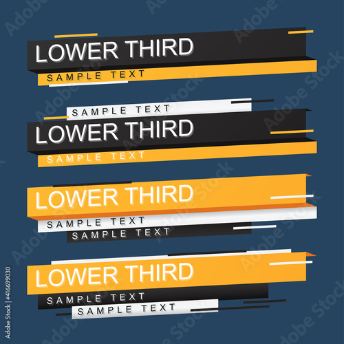 Lower third design template. Vector illustration.