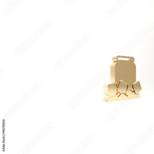 Gold Cold beer can icon isolated on white background. 3d illustration 3D render.