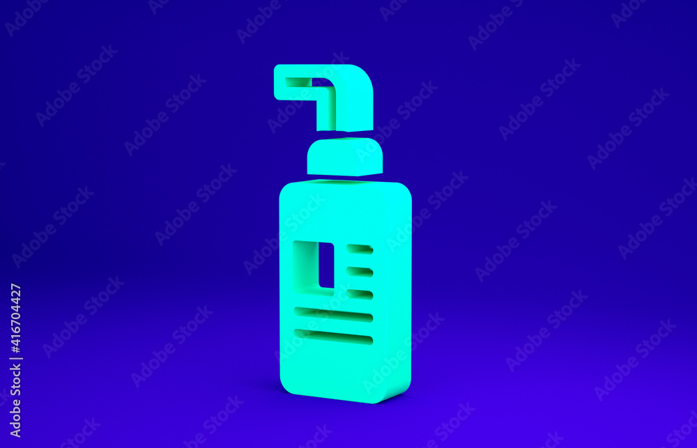Green Cream or lotion cosmetic tube icon isolated on blue background. Body care products for woman. Minimalism concept. 3d illustration 3D render. Green Cream or lotion cosmetic tube icon isolated on blue background. Body care products for woman. Minimalism concept. 3d illustration 3D render.