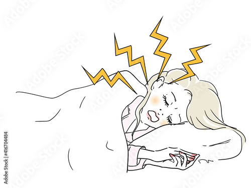寝ている時いびきをかく女性
