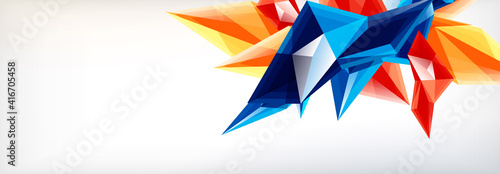 Vector 3d triangles and pyramids abstract background for business or technology presentations, internet posters or web brochure covers