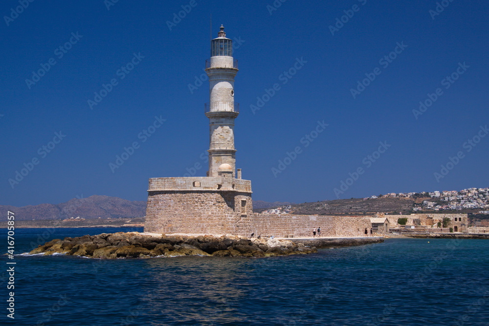 Lighthouse in Chania on Crete in Greece, Europe
