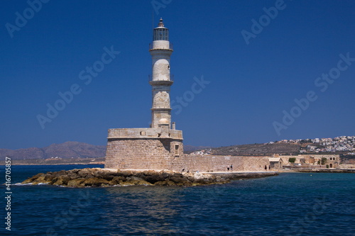 Lighthouse in Chania on Crete in Greece, Europe 