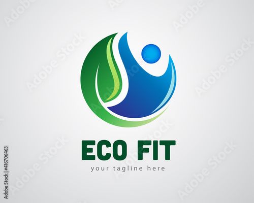 nature eco health fit logo icon symbol design illustration inspiration