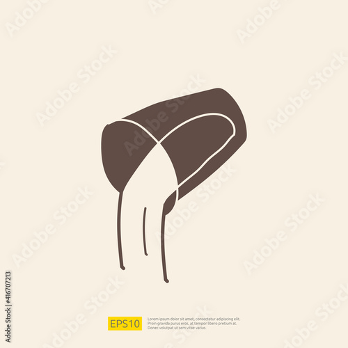 water cup doodle icon for cooking concept. Solid glyph sign symbol vector illustration