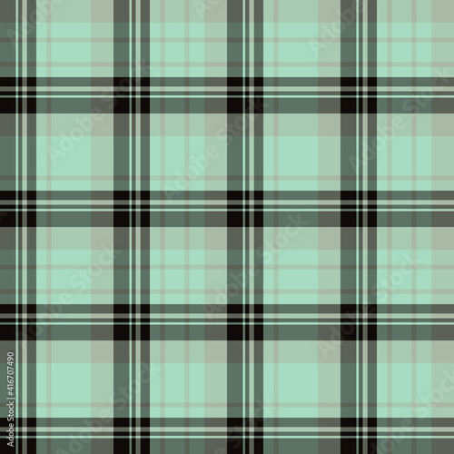 Seamless pattern in beautiful black and light green colors for plaid, fabric, textile, clothes, tablecloth and other things. Vector image.