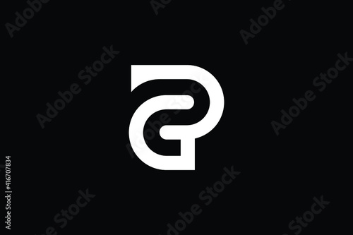 GP logo letter design on luxury background. PG logo monogram initials letter concept. GP icon logo design. PG elegant and Professional letter icon design on black background. P G GP PG