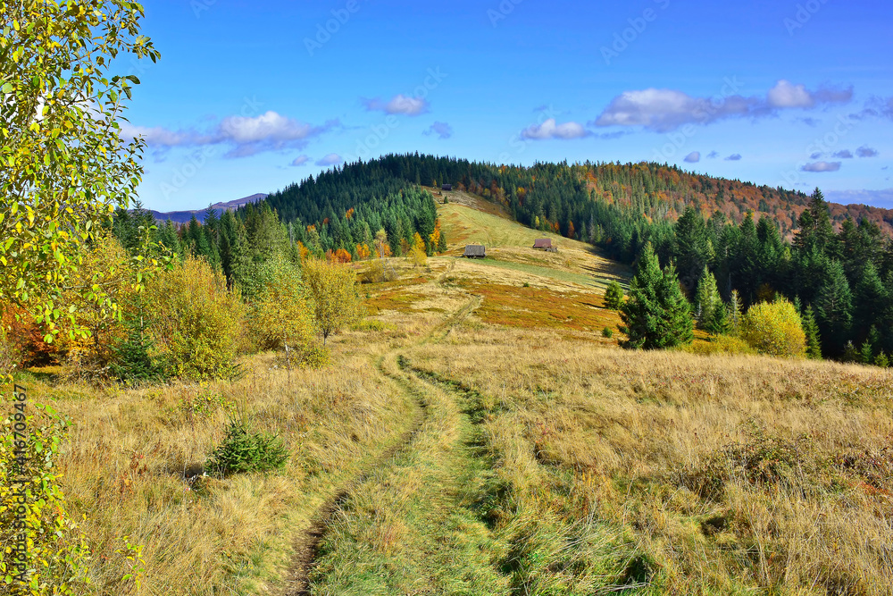 Autumn landscape in the mountains, Gorce, Poland Autumn landscape in the mountains, Gorce, Poland