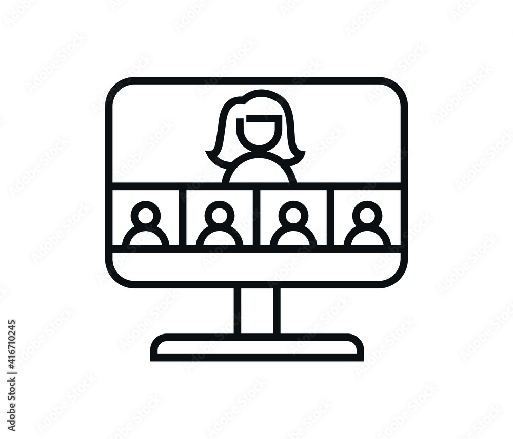 video conference icon, video chat vector, video call illustration
