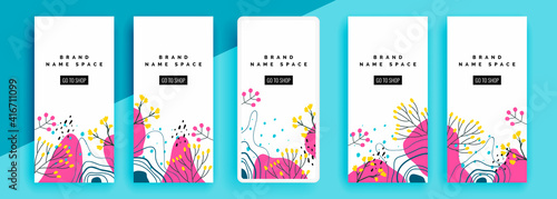 Trendy editable template for social networks stories, vector illustration. Design backgrounds for social media.