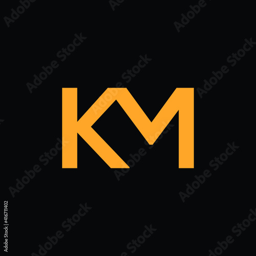 km letter logo design  photo