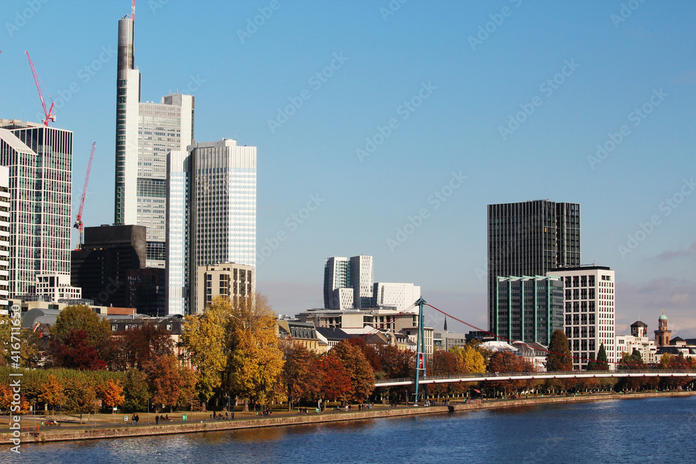 Fototapeta premium Downtown in Frankfurt in the city center, Germany