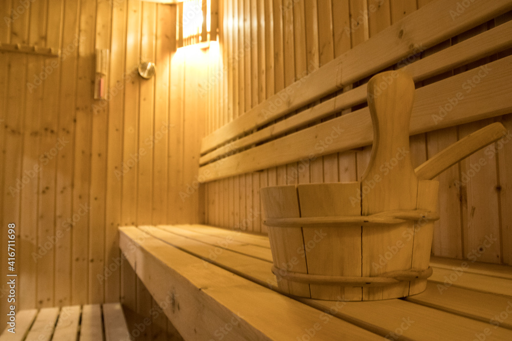 Sauna room interior background. Sauna room interior background.