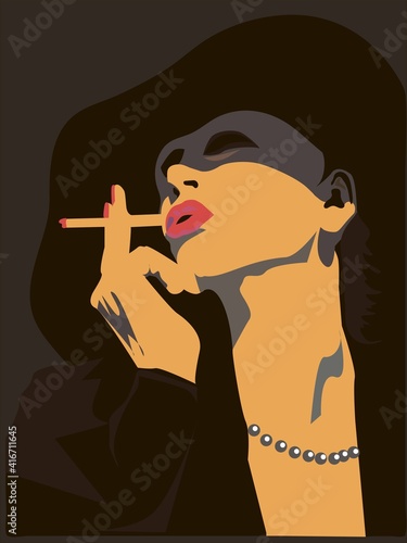 cigarette, woman, smoking, young, portrait, face, black, cigar, beautiful, beauty, man, fashion, dark, man, tobacco, model, hair, hand, closeup, glamor 