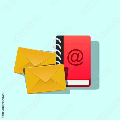 mailing list, address book and mails concept for email marketing vector illustration 