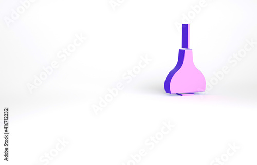 Purple Lamp hanging icon isolated on white background. Ceiling lamp light bulb. Minimalism concept. 3d illustration 3D render.