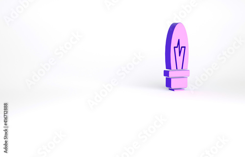 Purple Light bulb with concept of idea icon isolated on white background. Energy and idea symbol. Inspiration concept. Minimalism concept. 3d illustration 3D render.