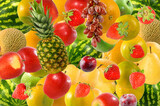  many various ripe fruits close-up