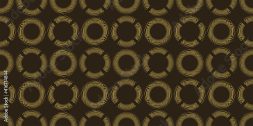abstract seamless pattern in modern style golden circles on a black background texture wallpaper for your design vector graphics