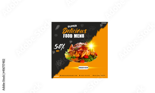 фотографія modern eye catchy discount food template