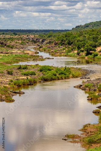 Fotografie A view over the Olifants river in Kruger NP in South Africa.