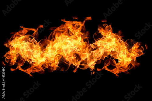 Fire flames on black background © scenery1