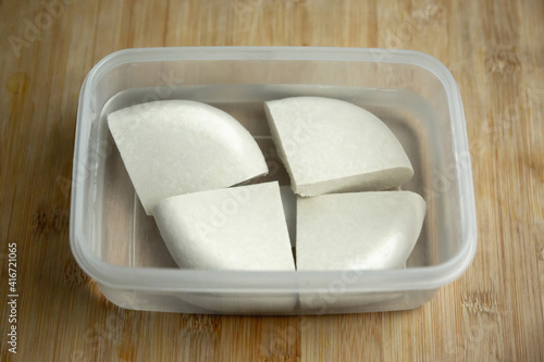 Fresh Homemade Soya Paneer or Tofu photo