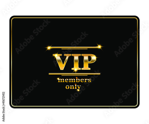 Premium VIP card with golden elements, vector illustration