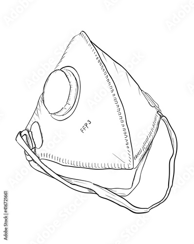 Vector illustration of respirator FFP1 FFP2 FFP3