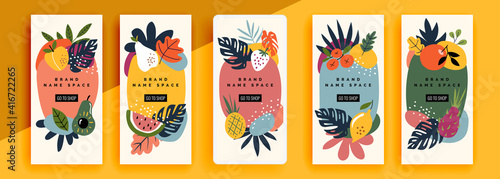 Trendy editable template for social networks stories, vector illustration. Design backgrounds for social media.
