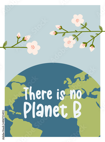 Happy Earth Day Save the planet Vector eco illustration