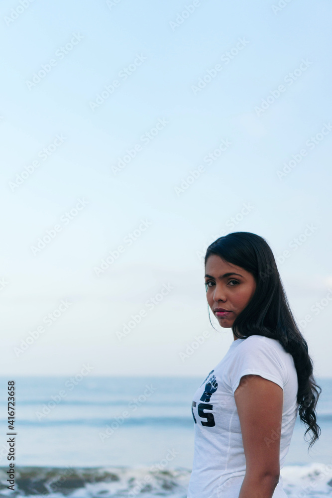 Strong feminist woman looking at the camera Strong feminist woman looking at the camera