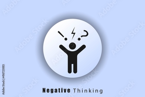 Bad feedback, dissatisfied customer, difficult customer, poor service. Negative thinking icon logo. Angry and bad mood of the client, negative behavior of the client. Vector EPS10