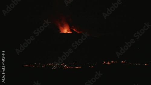 Parossismo dell'Etna del 23 Febbraio ripreso dalla provincia di Catania,
Etna eruption on 23/02 shot from a balcony. photo