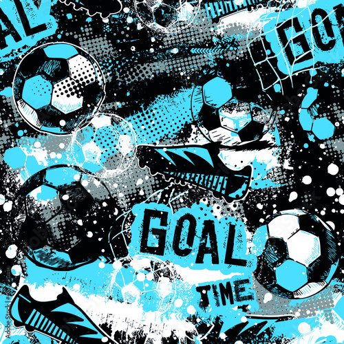 abstract grunge football pattern. Grunge background for boys. For fashion textiles, sports clothing, vinyl, and more © SokolArtStudio