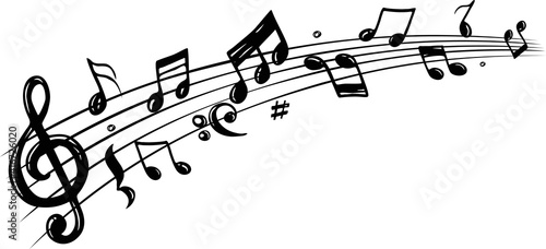 Vector set of  music note doodle, vector illustration