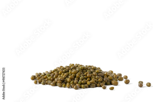 A small slide of green mung beans.