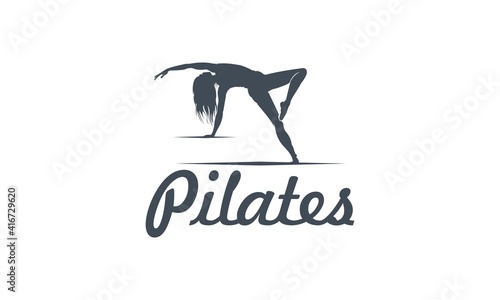 Logo Pilates Woman Silhouette