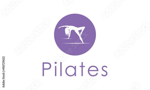 Logo Pilates Woman Silhouette