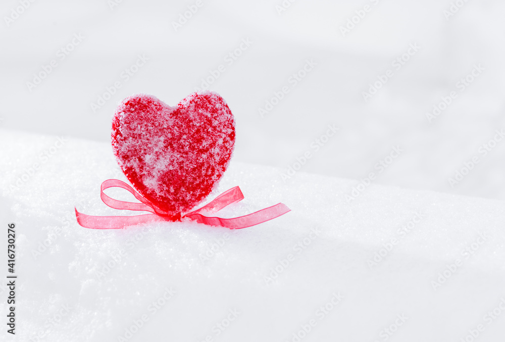 Fototapeta premium Red heart in the snow..
