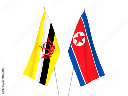 Brunei and North Korea flags